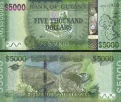*5000 dolárov Guyana 2013, P40 UNC - Kliknutím na obrázok zatvorte -